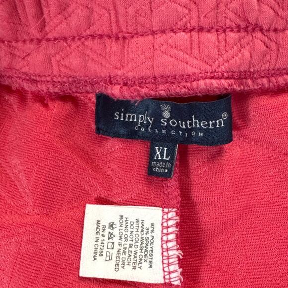 Simply Southern Lounge Set Quilted Sweat Suit Comfy Casual Feminine Pink XL - Picture 10 of 13